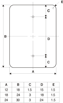 Mounting Hole Diagram for Wisconsin Reserved Parking Sign